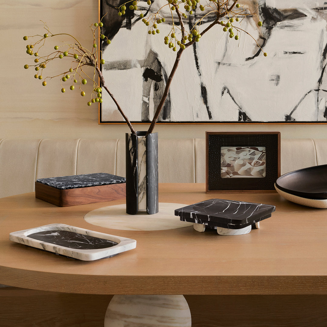 greg natale | caldera tray | nero + arabescato