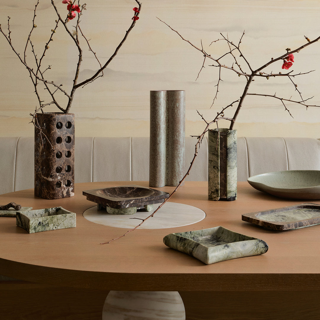 greg natale | vent vase | irish green + emperador