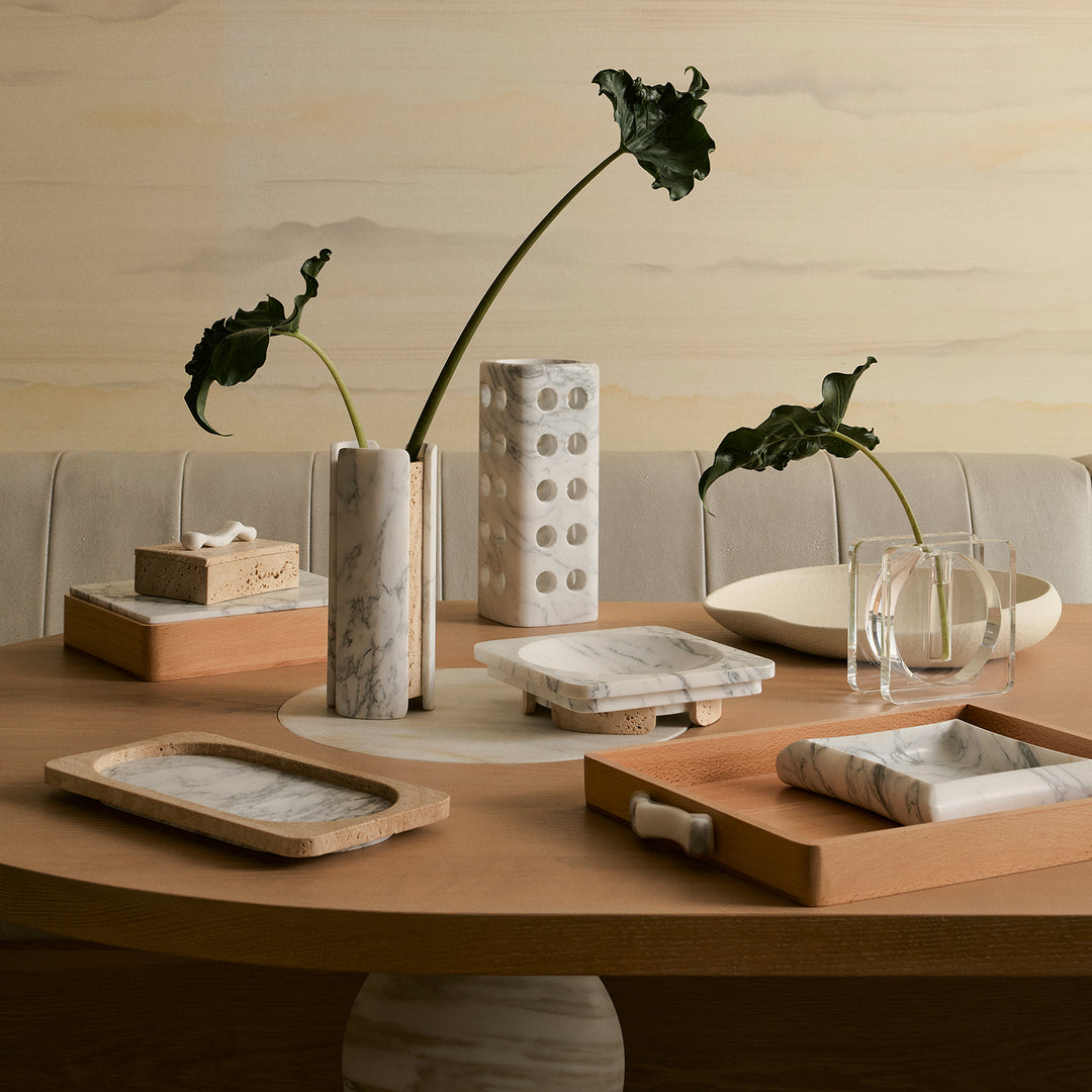 greg natale | vent vase | travertine + arabescato