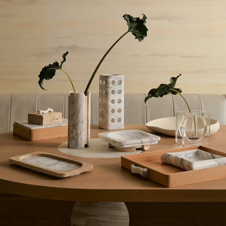 greg natale | vent vase | travertine + arabescato