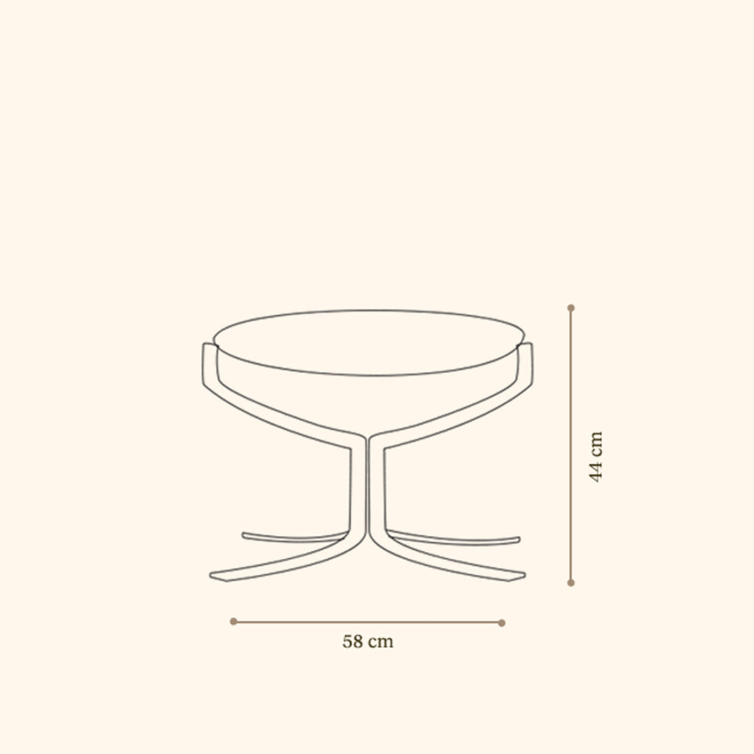 lk hjelle | falcon phoenix highback | footstool | black | polished chrome