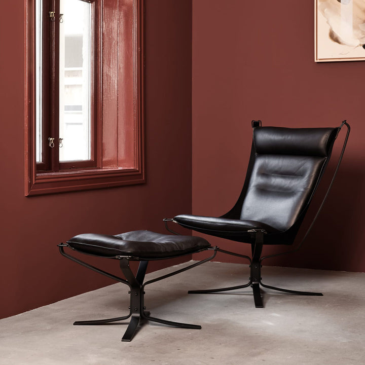 lk hjelle | falcon phoenix highback | chair | black | polished chrome