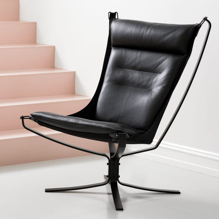 lk hjelle | falcon phoenix highback | chair | black | polished chrome