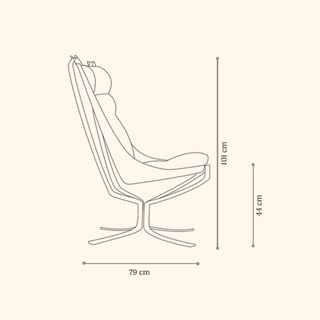 lk hjelle | falcon phoenix highback | chair | black | polished chrome