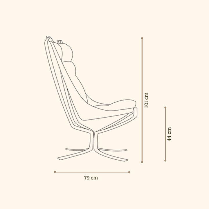 lk hjelle | falcon phoenix highback | chair | black | polished chrome