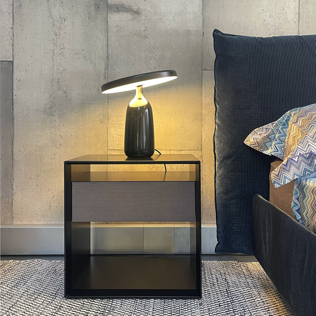 moeller design | RAG BOX K50 | chest with 1 drawer | black + mud grey