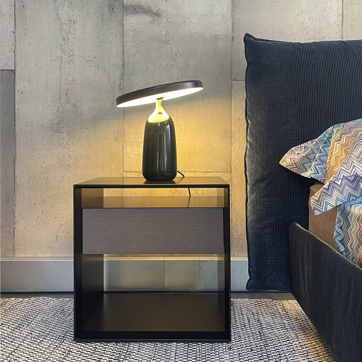 moeller design | RAG BOX K50 | chest with 1 drawer | black + mud grey