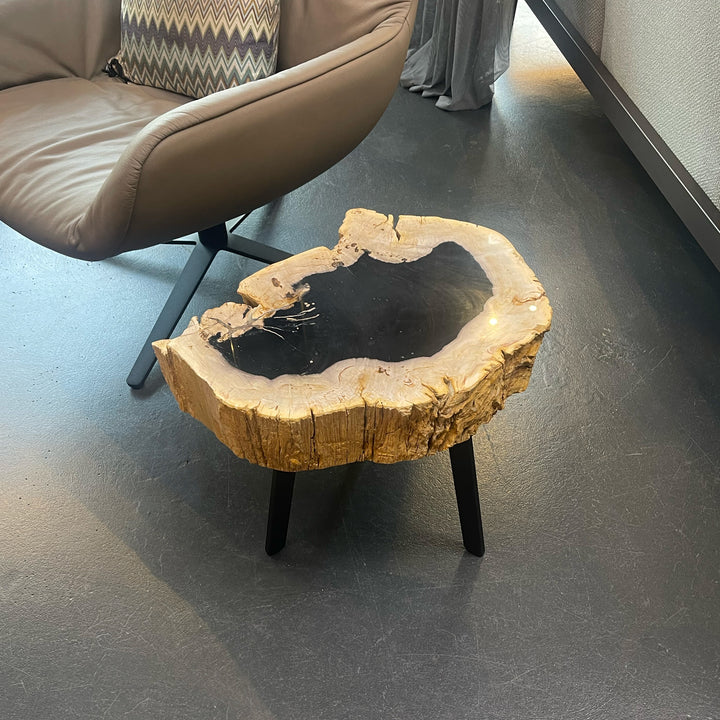 janua | bc 05 stomp stone table | petrified wood + black base 40cm - 001