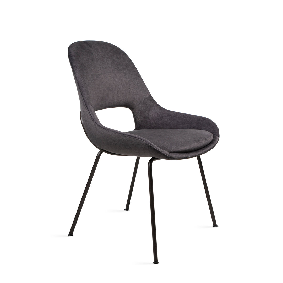 freifrau | theia armchair low | steel frame black | smart charbon