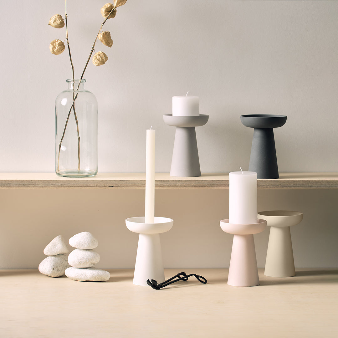 aery living | porcini candle holder large | white - LC