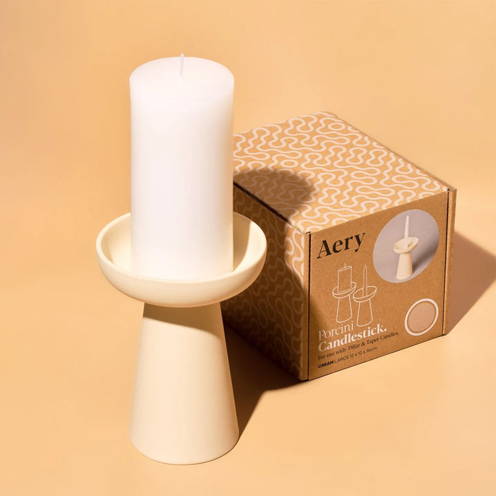 aery living | porcini candle holder large | cream - LC
