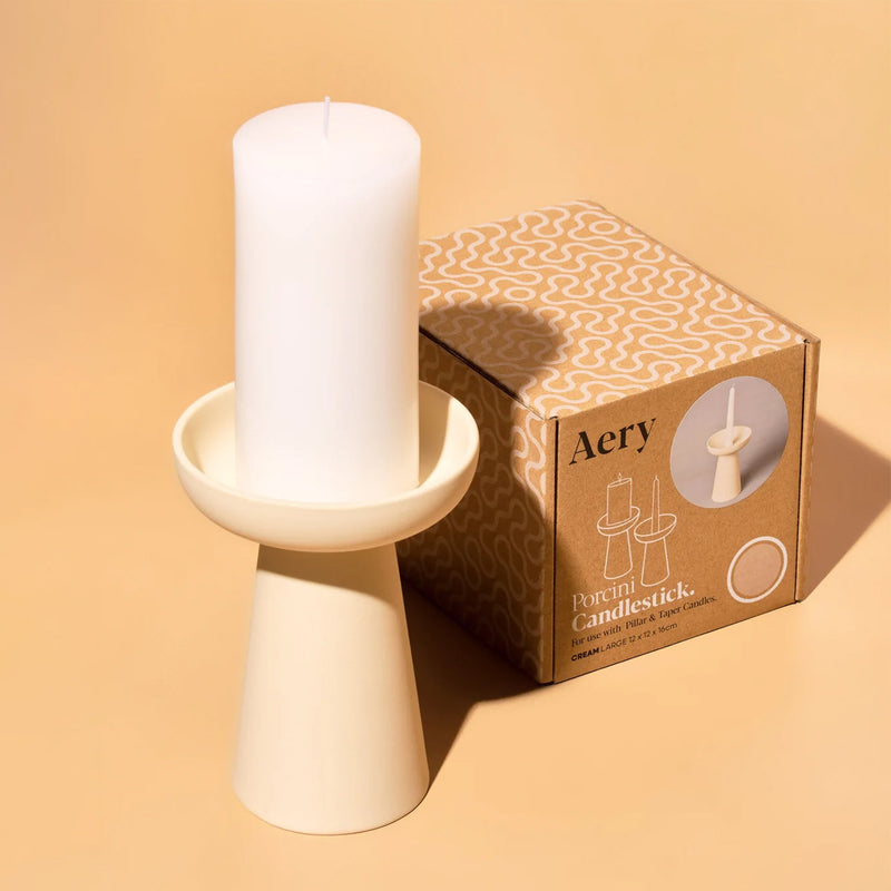 aery living | porcini candle holder large | cream ~ DC