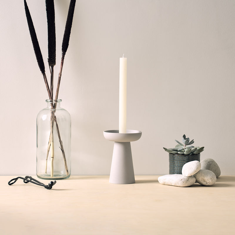 aery living | porcini candle holder large | grey ~ DC