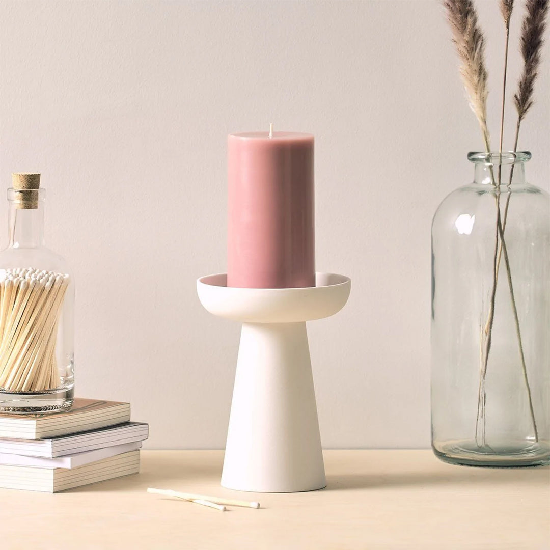 aery living | porcini candle holder large | white - LC