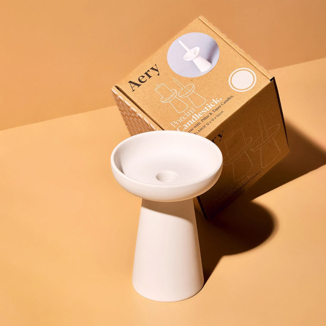 aery living | porcini candle holder large | white - LC