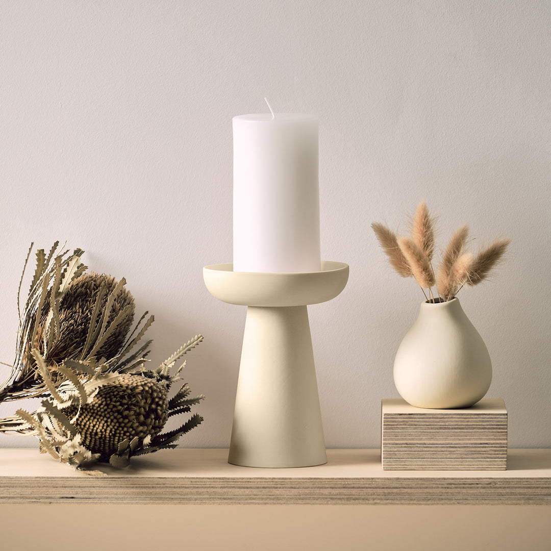 aery living | porcini candle holder large | white - LC