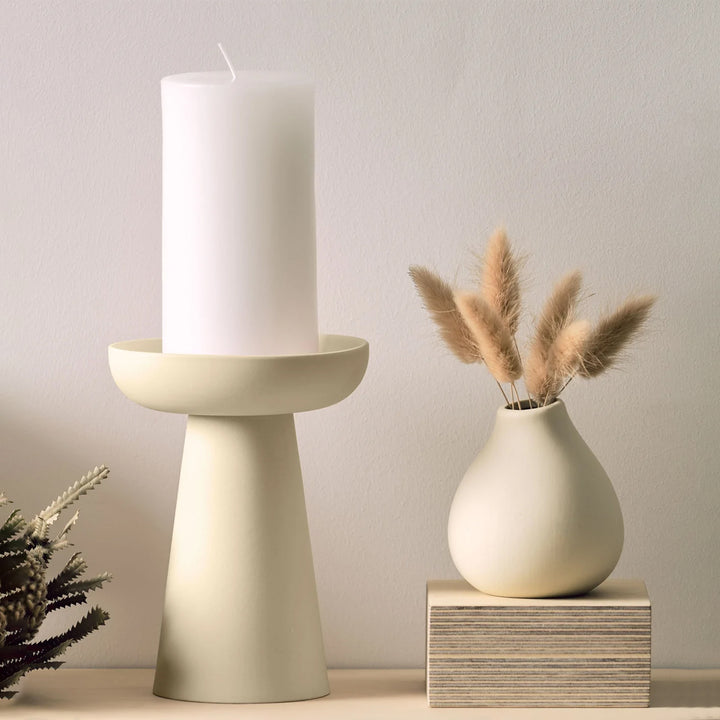 aery living | porcini candle holder large | white - LC