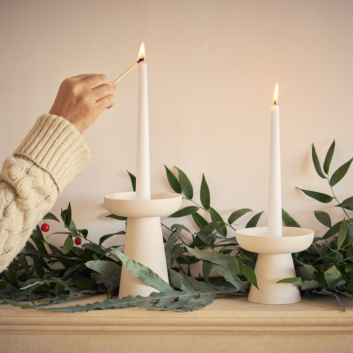 aery living | porcini candle holder large | white - LC