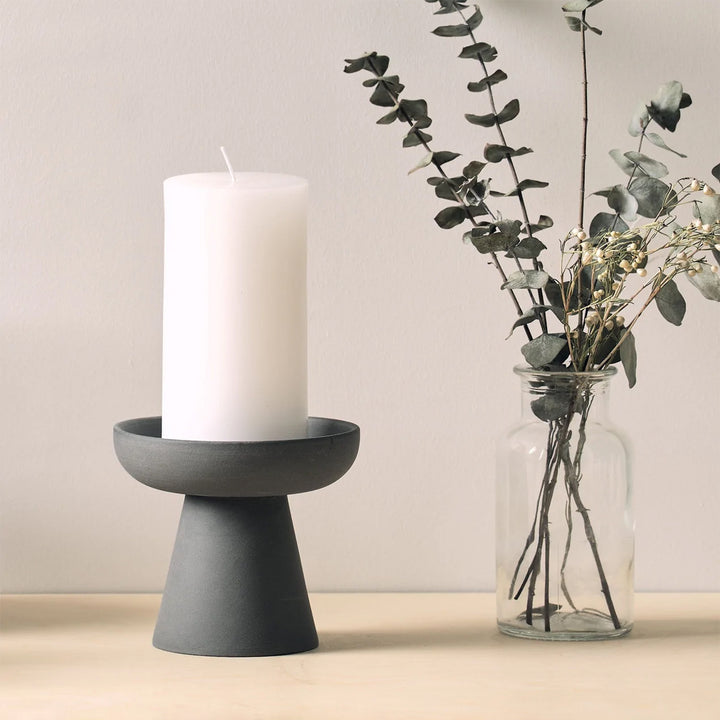 aery living | porcini candle holder medium | charcoal - LC