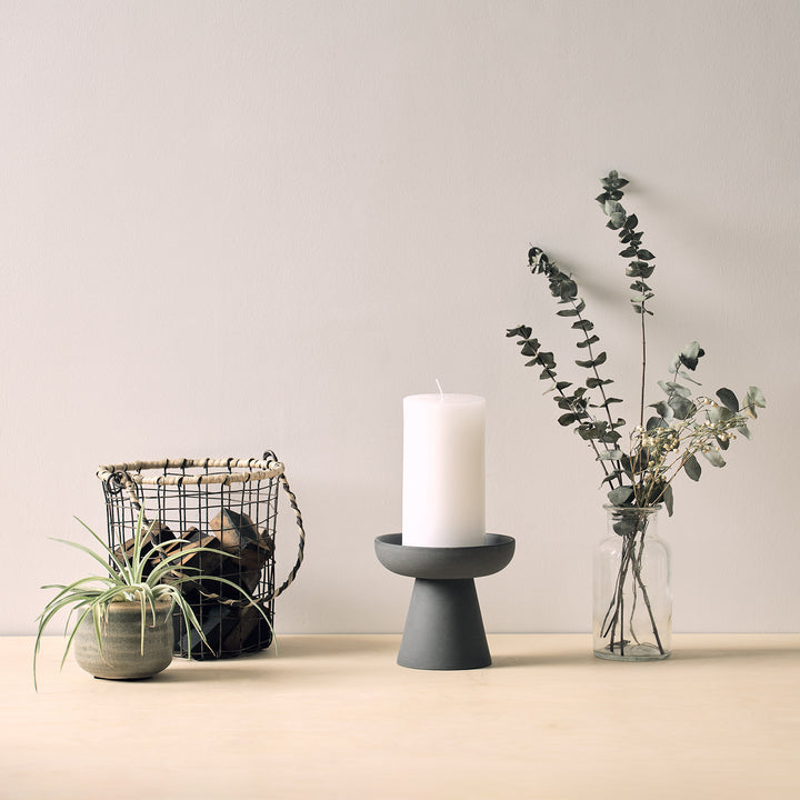 aery living | porcini candle holder medium | charcoal - LC