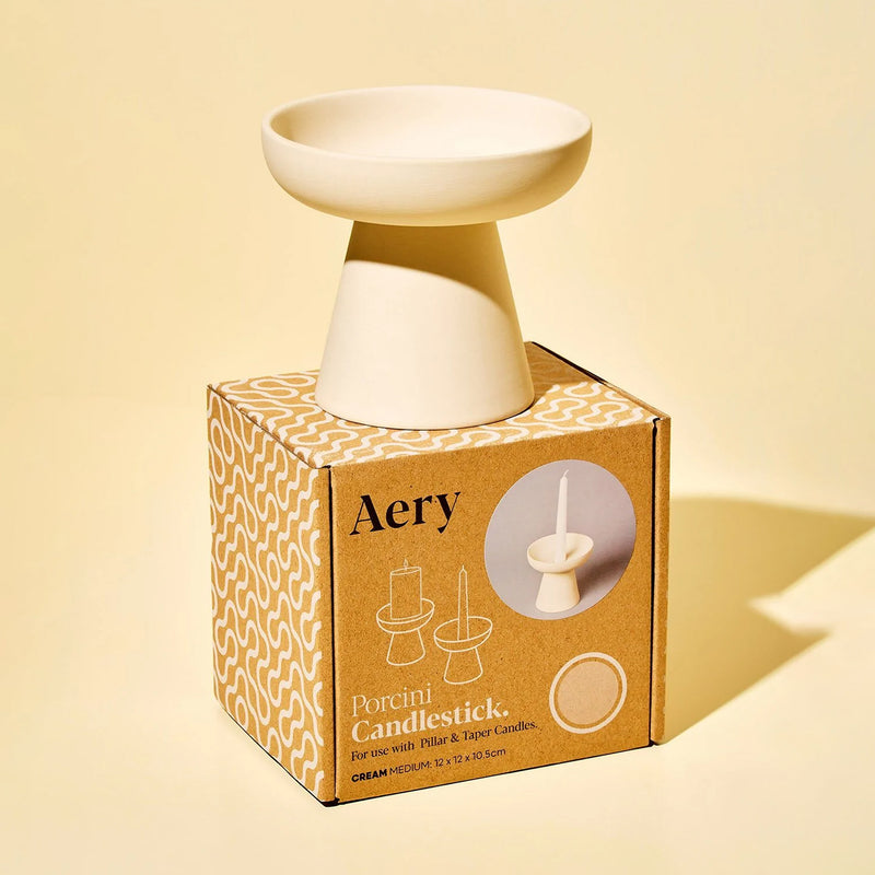 aery living | porcini candle holder medium | cream ~ DC