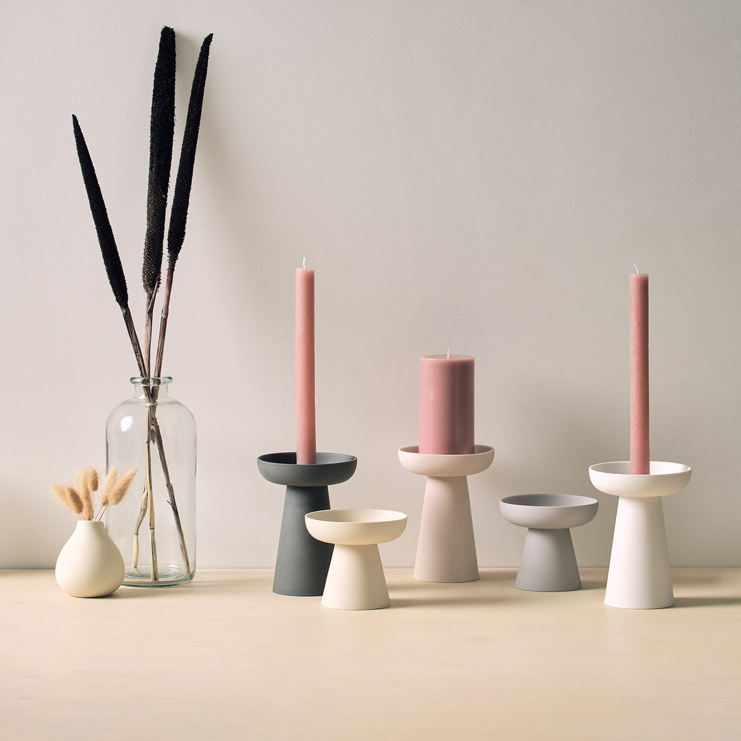 aery living | porcini candle holder large | charcoal - LC