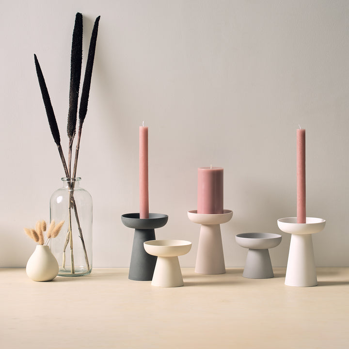 aery living | porcini candle holder large | charcoal - LC