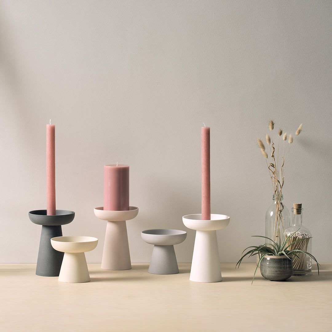 aery living | porcini candle holder large | charcoal - LC