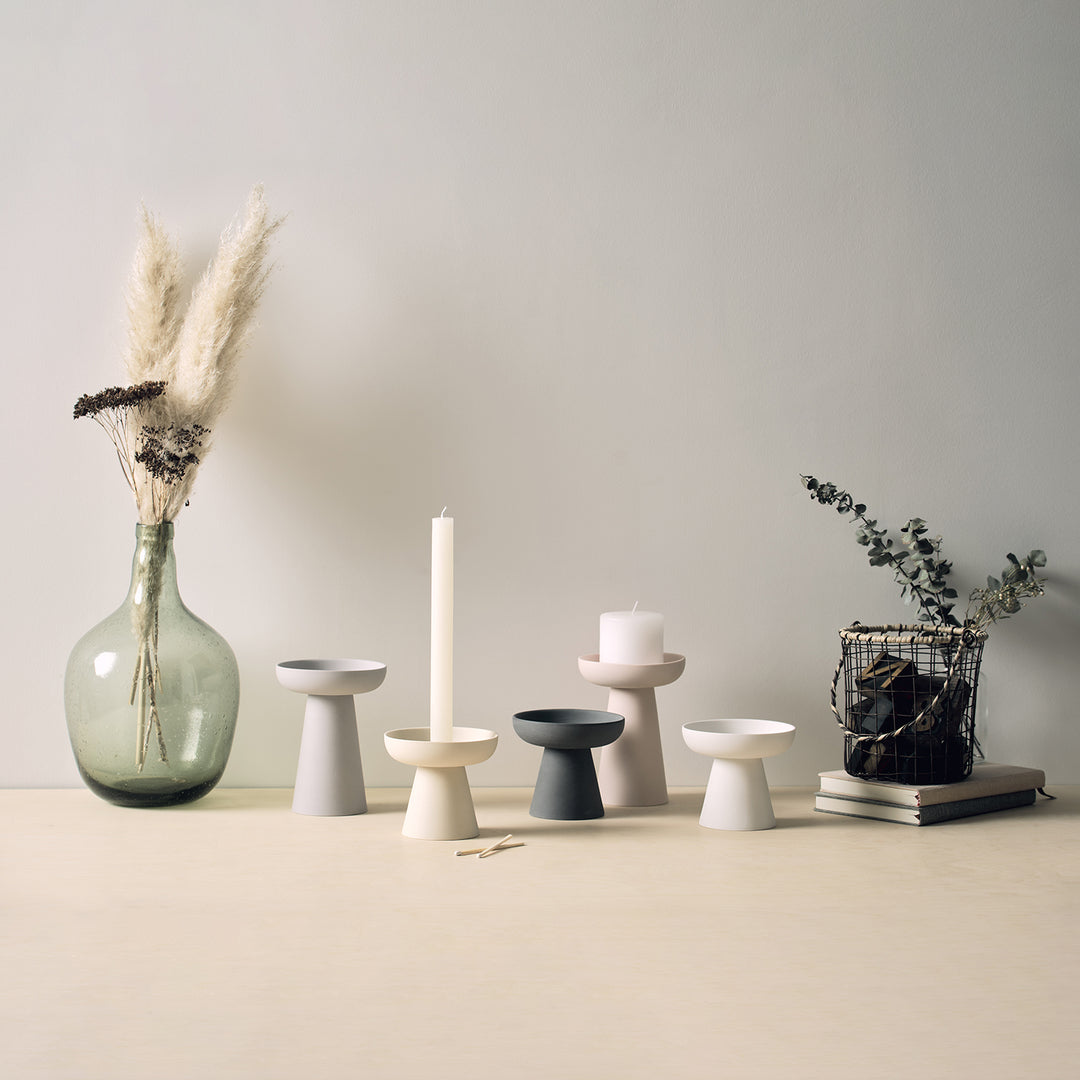 aery living | porcini candle holder medium | charcoal - LC