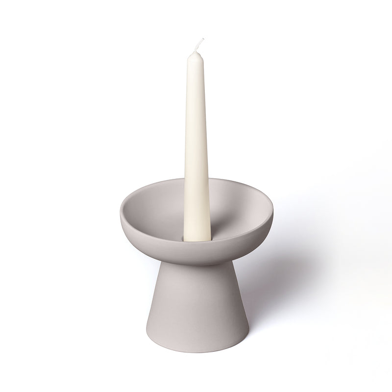 aery living | porcini candle holder medium | grey