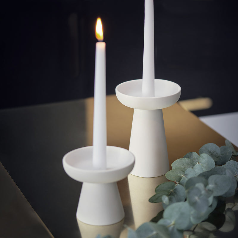 aery living | porcini candle holder medium | white ~ DC
