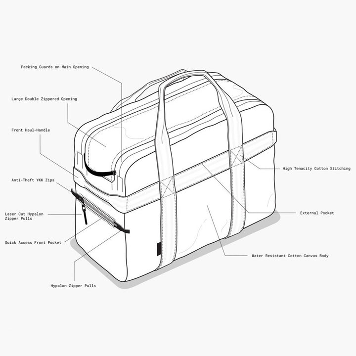 afternoons with Albert | technical weekender bag | black