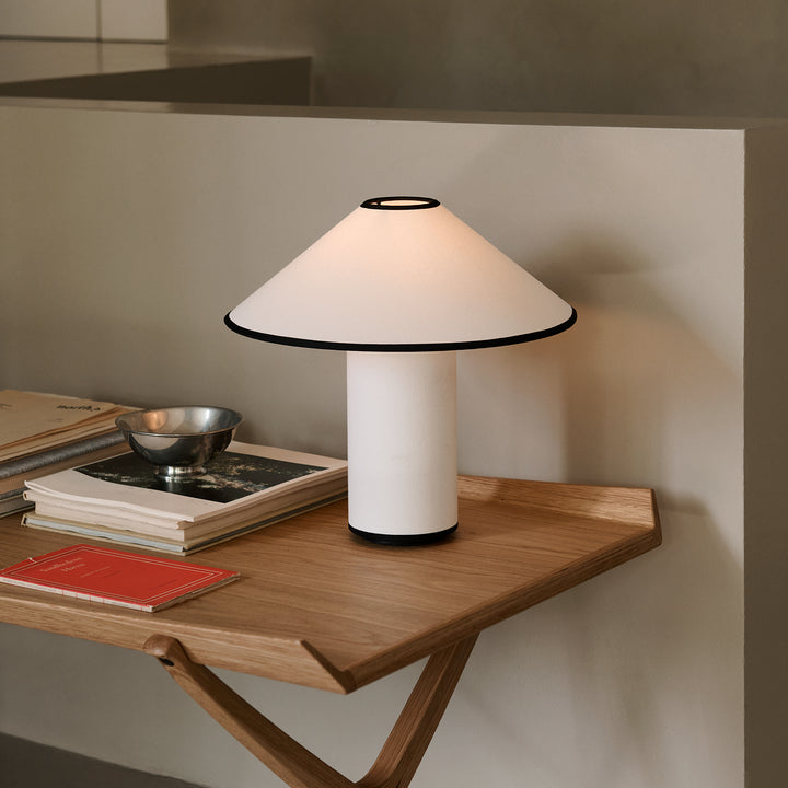 &tradition | colette table lamp | white + black
