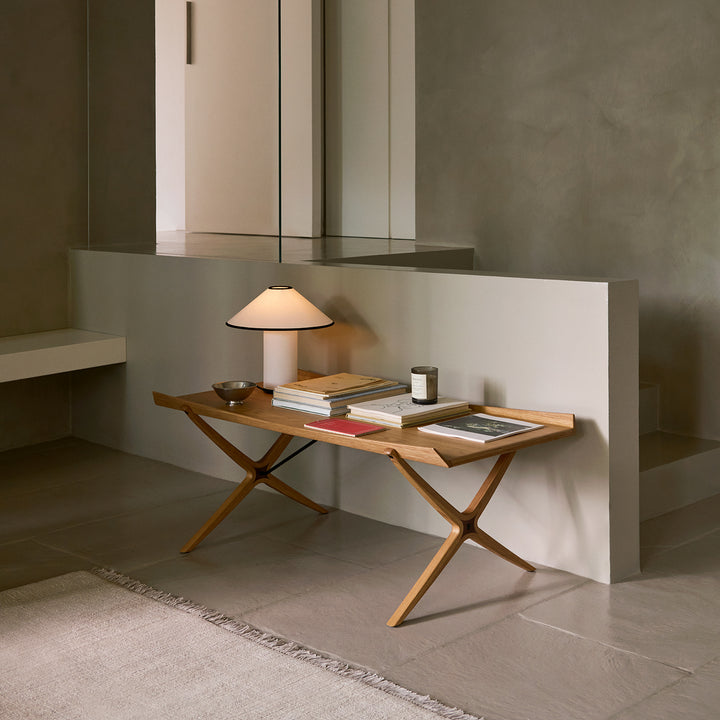 &tradition | colette table lamp | white + black