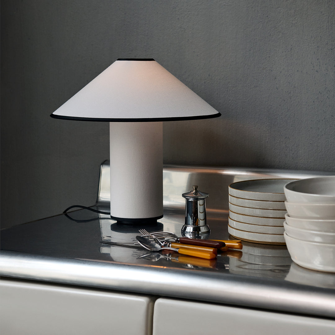 &tradition | colette table lamp | white + black