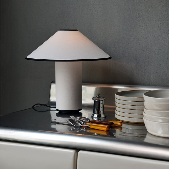 &tradition | colette table lamp | white + black