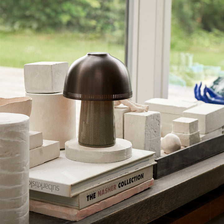 &tradition | raku portable lamp | beige grey + bronzed