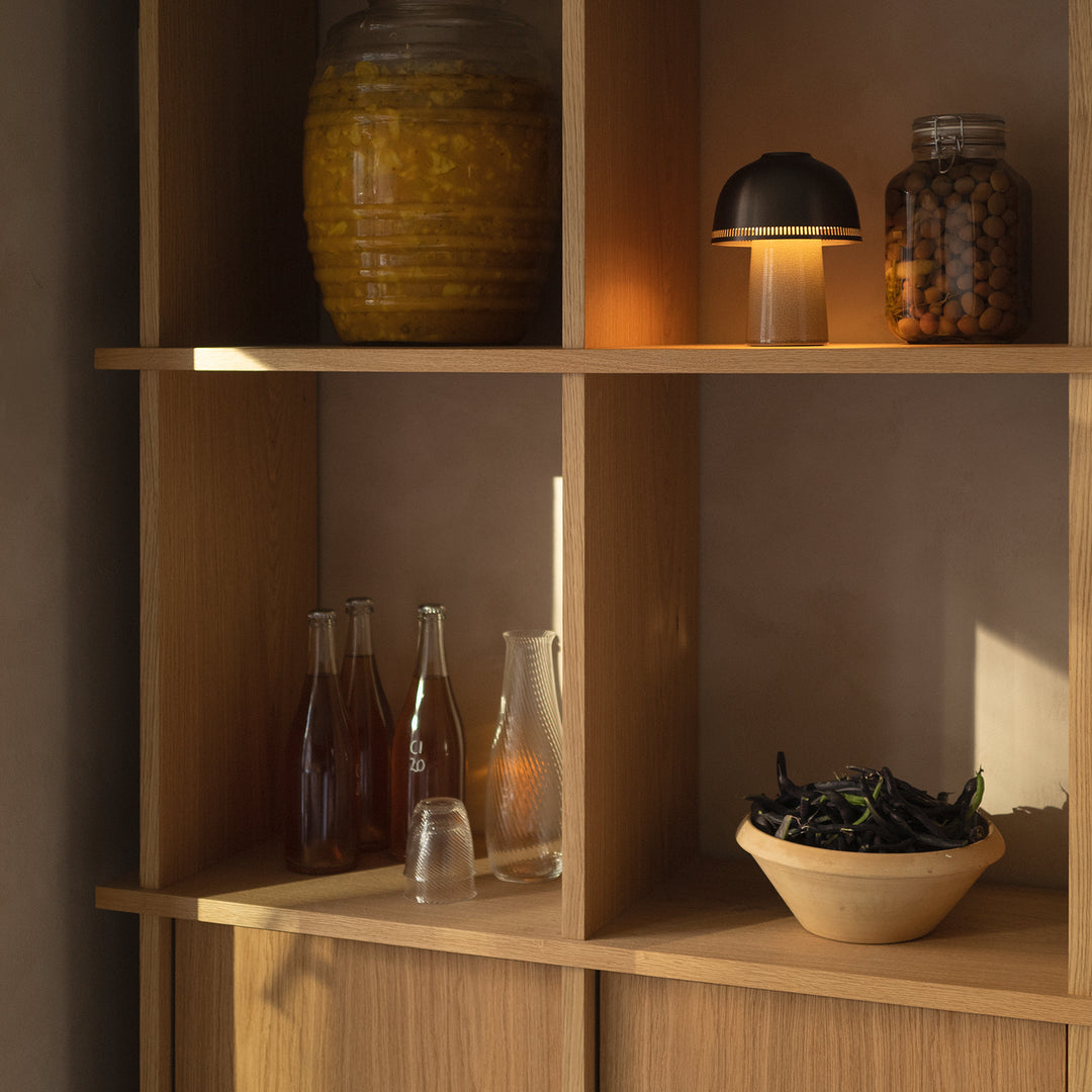 &tradition | raku portable lamp | beige grey + bronzed