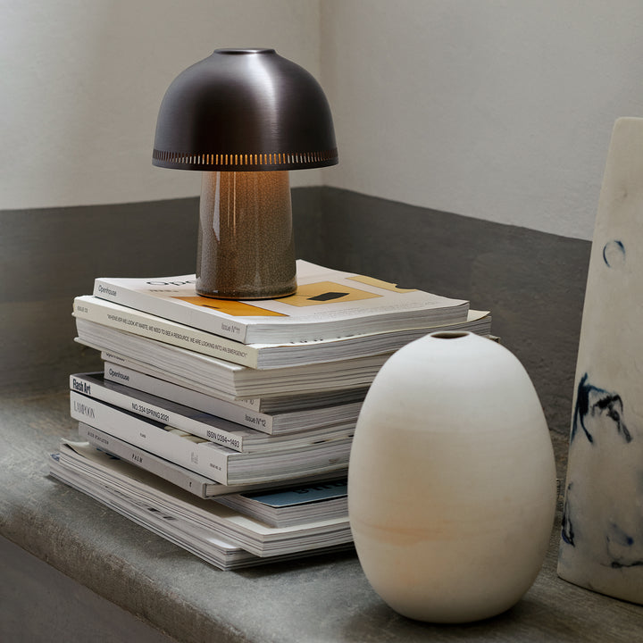 &tradition | raku portable lamp | beige grey + bronzed