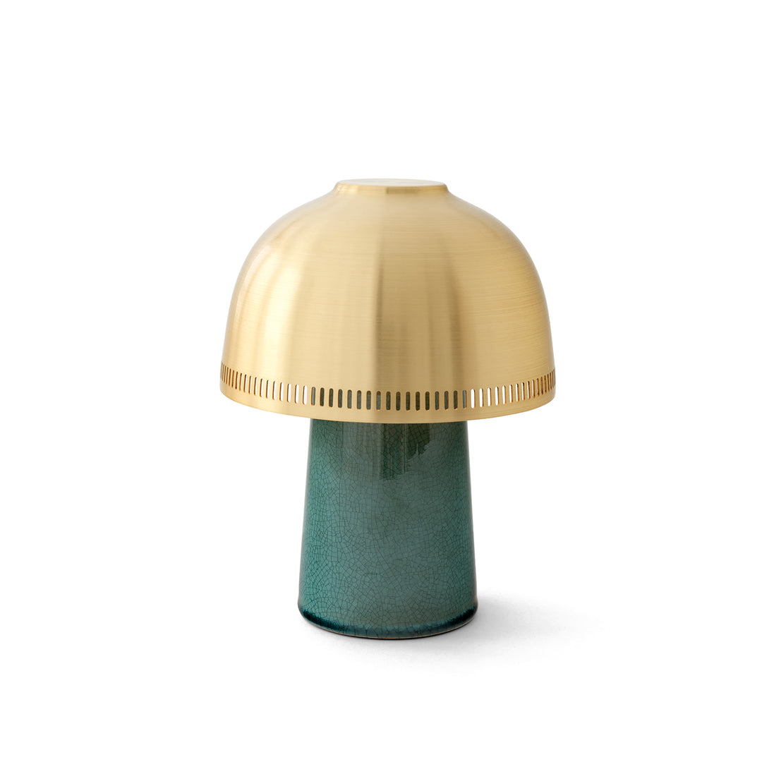 &tradition | raku portable lamp | blue green + brass