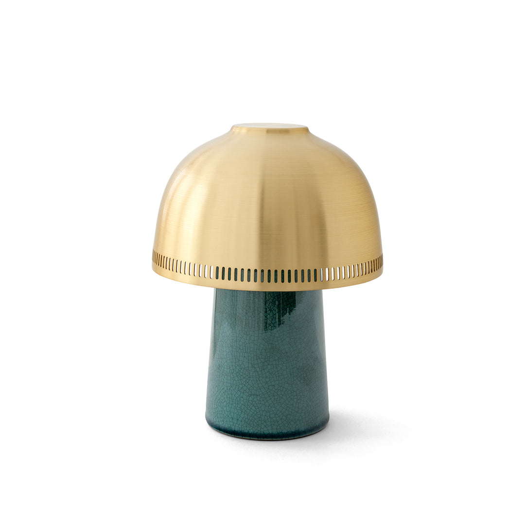 &tradition | raku portable lamp | blue green + brass