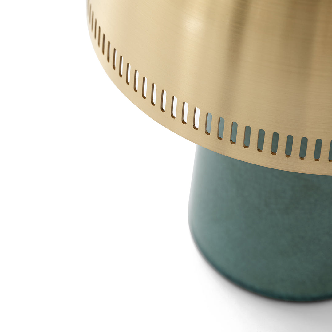 &tradition | raku portable lamp | blue green + brass