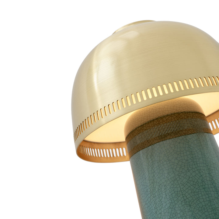 &tradition | raku portable lamp | blue green + brass