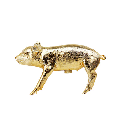 areaware | pig money bank | gold chrome