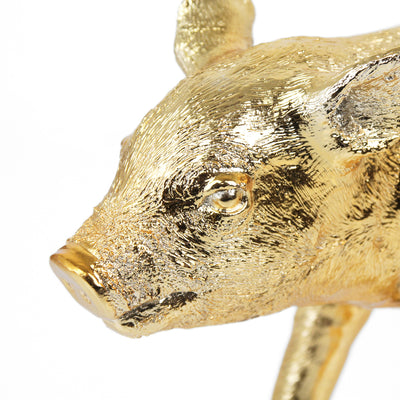 areaware | pig money bank | gold chrome