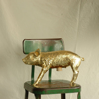 areaware | pig money bank | gold chrome