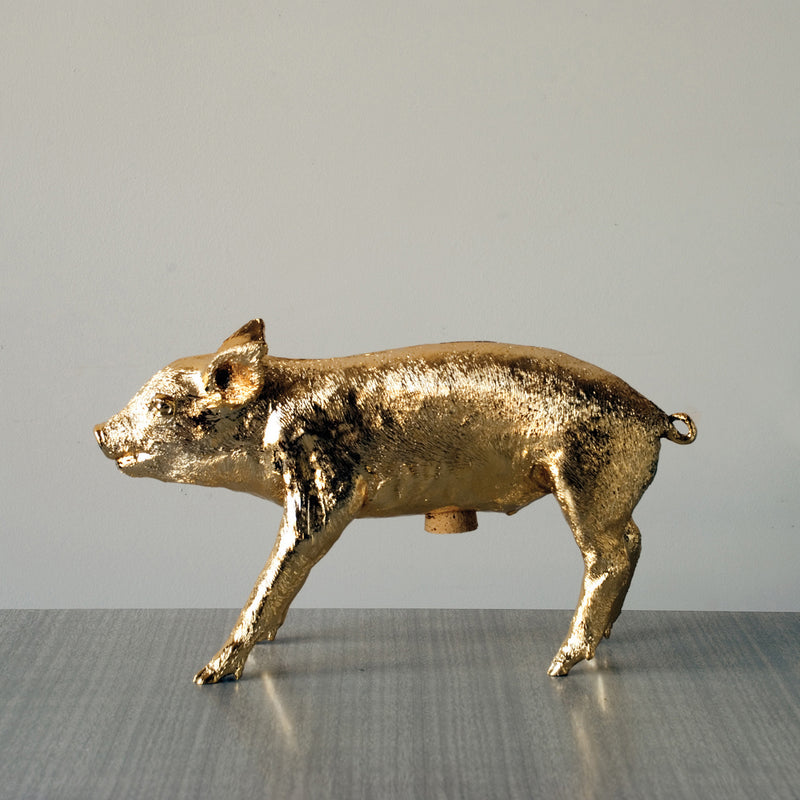 areaware | pig money bank | gold chrome