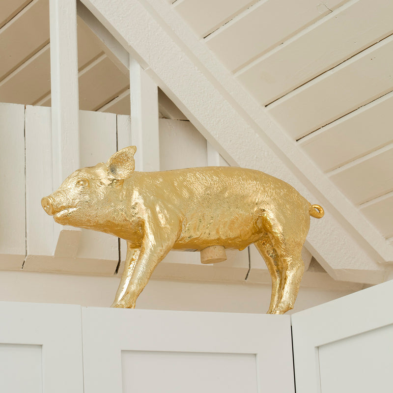 areaware | pig money bank | gold chrome