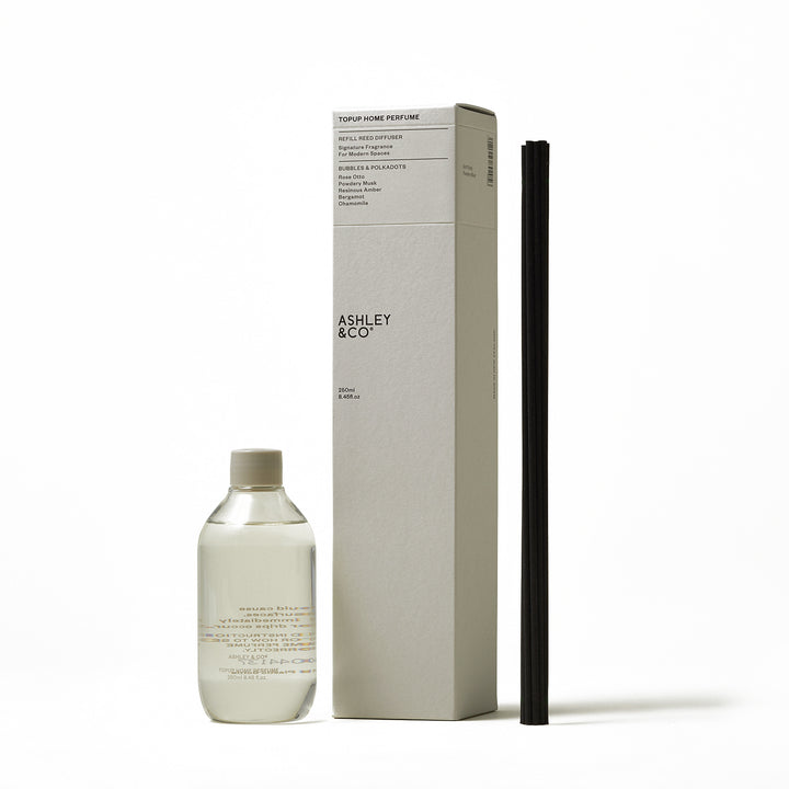 ashley + co | home perfume scent diffuser topup | bubbles + polkadots