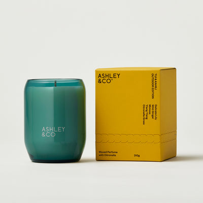 ashley + co | waxed perfume scented outdoor candle | tui + kahili + citronella